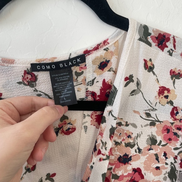 Wrap Wrapover Tie Bow Hipster Boho Bohemian Girly Coquette Hippie Art Blouse Top - Picture 4 of 7